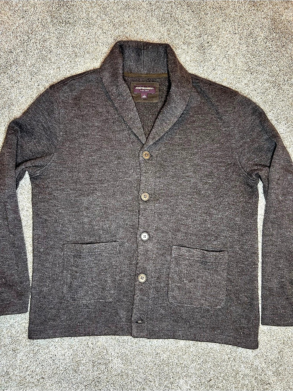 Johnston & Murphy button up cardigan shawl collar sweater